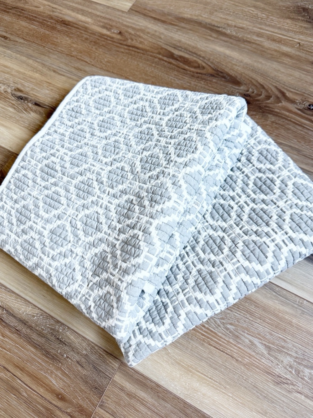 Crate & Barrel Raj Sham King Pillow 20" x 36 Khaki Quilted